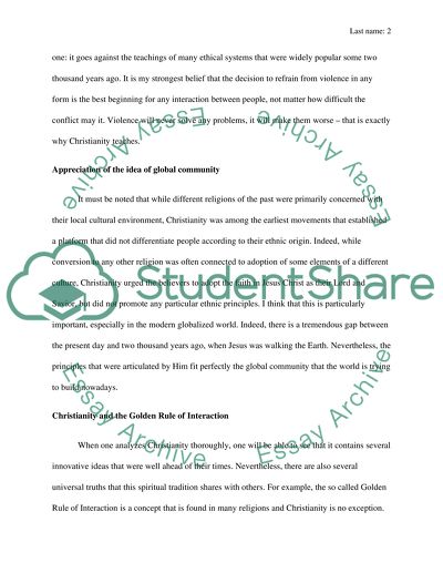 Non Violent nature of Christian Ethics