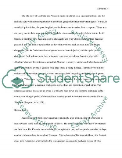 Cry the beloved country essay