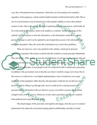 Inserting a chip into each person. Pros and Cons