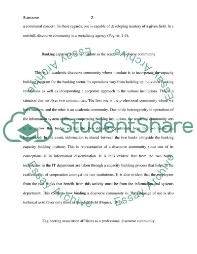 Discourse community analysis