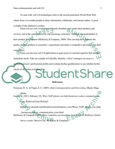 Data Communication and Web 2.0