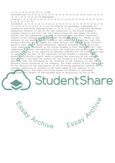 Overview and Analysis of the Energy Generation Industry in the UK