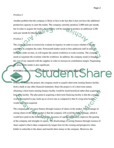 Consultancy Report for Portsmouth Leather Company