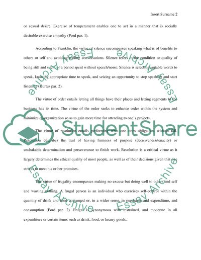 A Virtuous Life of Benjamin Franklin