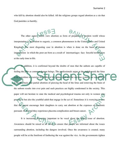 Persuade Speech-The Illegality of Abortion