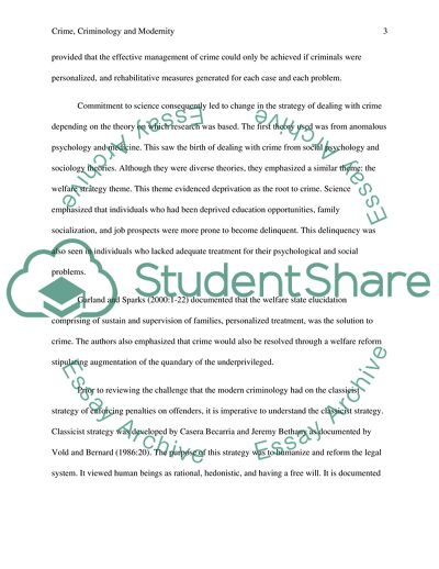 The Modernism of Criminology