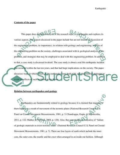 The Various Aspect of Earthquake