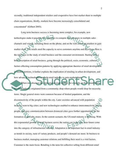 Retail Business and Consumer Environment