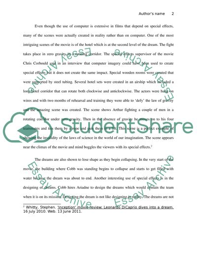 Special Effects in the movie Inception