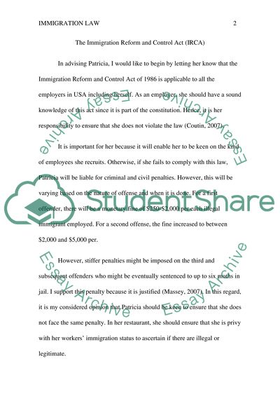 The Immigration Reform and Control Act