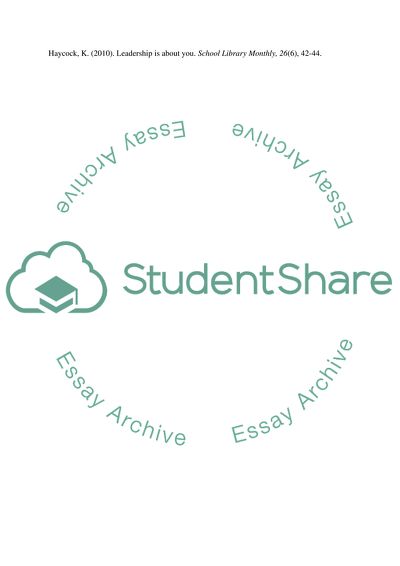 Leadership is About You