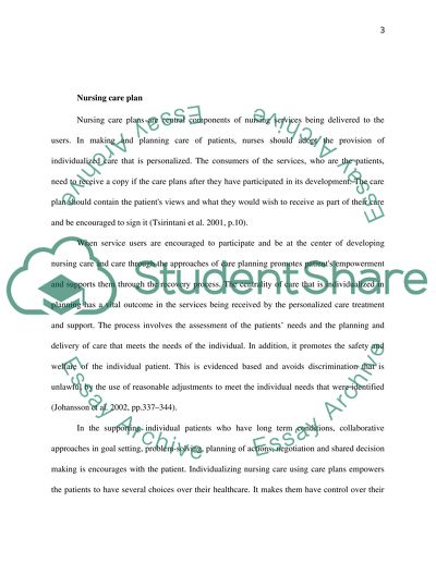 Individual Patients Needs and Personalising Their Care Plans