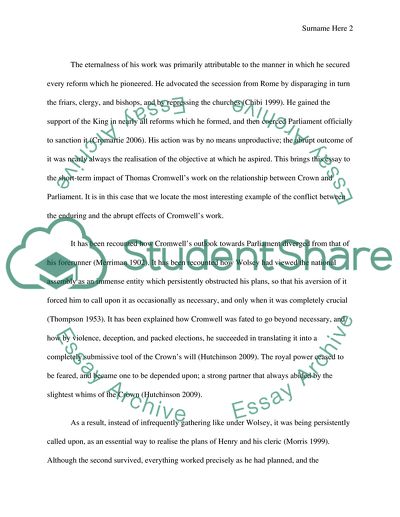 The Short-Term Impact of the Work of Thomas Cromwell