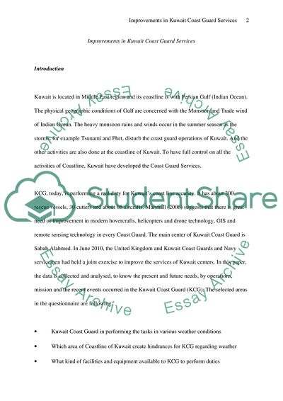 The Difficulty in Important Advancement in the Coast Guard Services of Kuwait