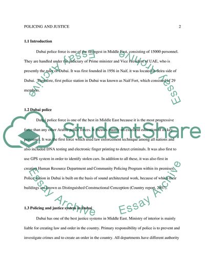 Policing and Justice in Dubai