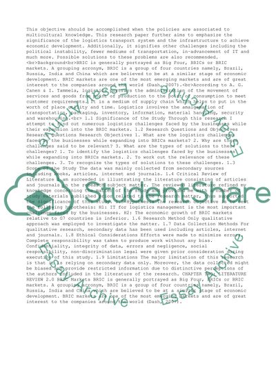 Logistic Challenges When Bussineses Expand into the BRICS Market