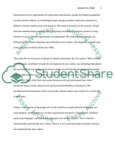 The Term Mass Culture