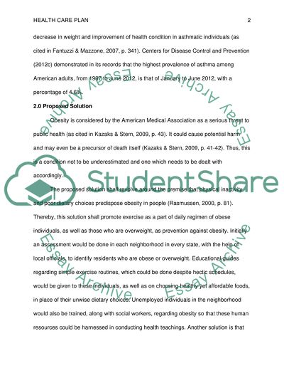 Healthcare Plan Elaboration