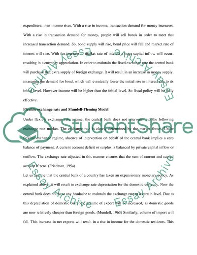 Fixed Exchange Rate and Mundell-Fleming Model