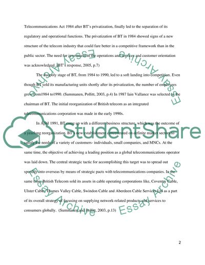 Critical Appraisal of the Practice and Theory of Strategy Development Processes in British Telecom