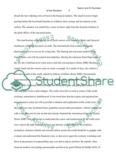 Recent Credit Problems in the Financial Markets