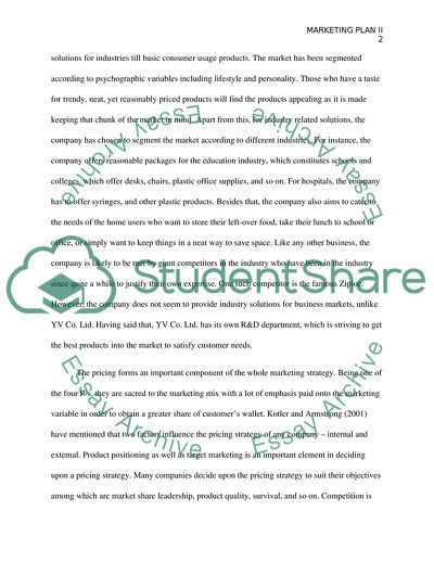 Marketing Plan: YV Co. Ltd