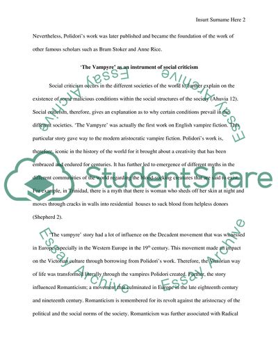 English Vampire Fiction