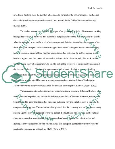 Liars Poker: Two Cities, True Greed by M. Lewis