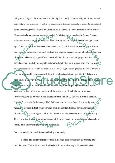 Juvenile Crime and Socio-economic Factors