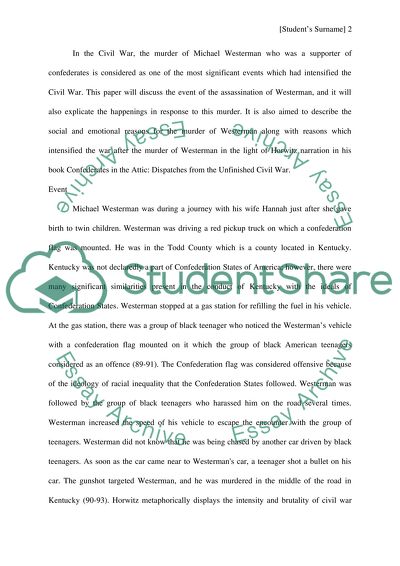 Murder of Westerman as a Catalyst of the American Civil War Cruelty