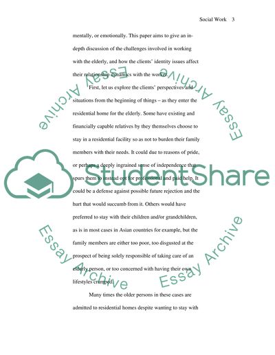 Social Work with the Elderly