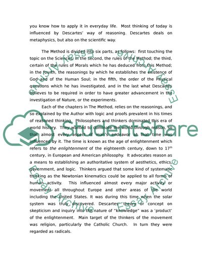 Proof of God in The Method by Rene Descartes