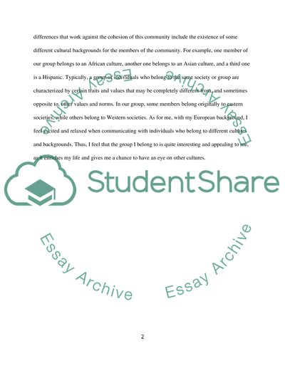 The Community I Belong To