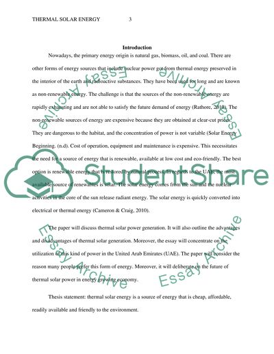 Thermal Solar Energy