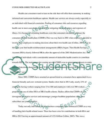 Consumer-Directed Health Plans