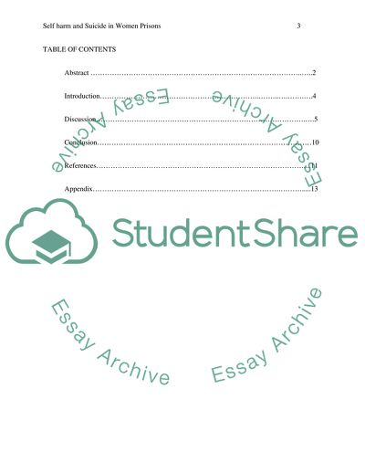 Self Harm and Suicide in Women Prisons