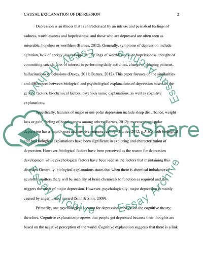 Biological and Psychological Explanation of Major Depression