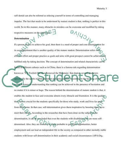 Qualities of Mature Student, the Importance of Maturity