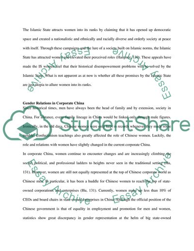 Gender Relations in Corporate China and Islamic State