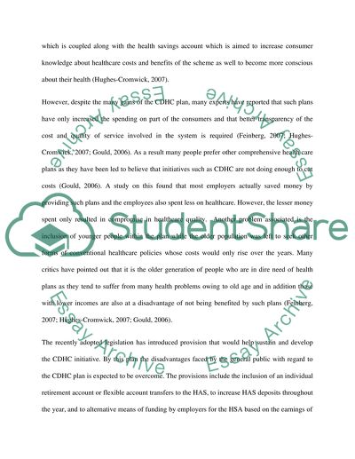 Consumer Driven Healthcare System