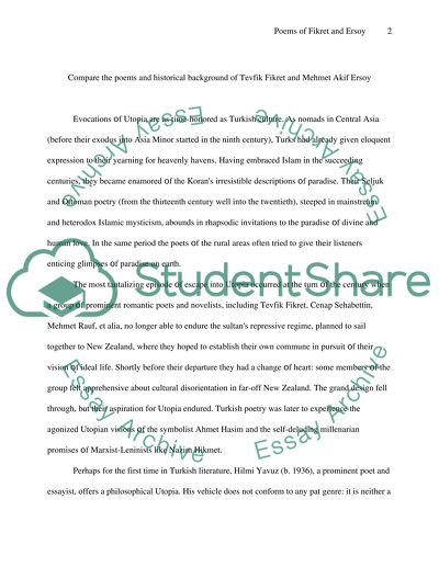 Poems of Tevfik Fikret and Mehmet Akif Ersoy