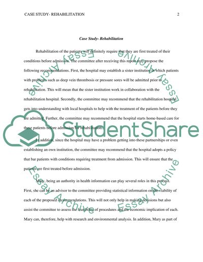 Case Study -Rehabilitation