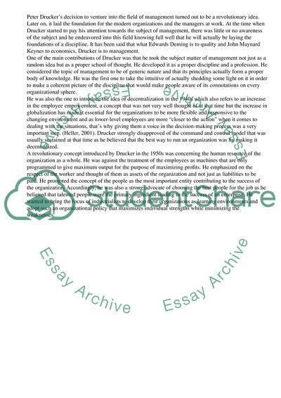 Peter Druckers Major Contributions to Management Theory and Practice