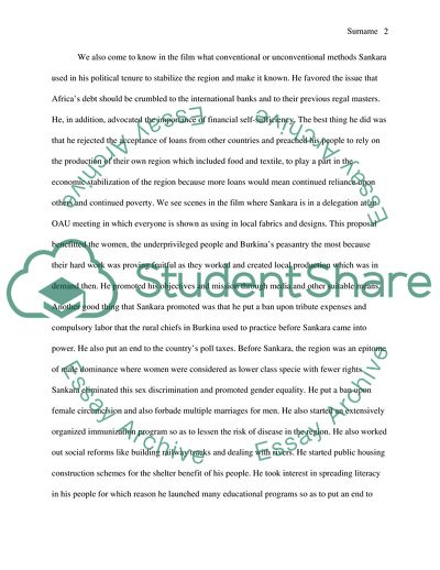 Analysis of Thomas Sankara: The Upright Man Film