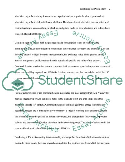 Exploring the Postmodern Television