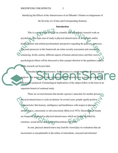 Physical Attractiveness of an Offender
