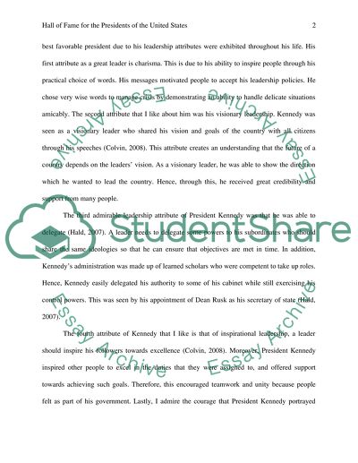 Hall of frame for president of us