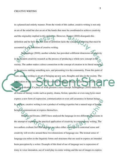 Creativity in Writing