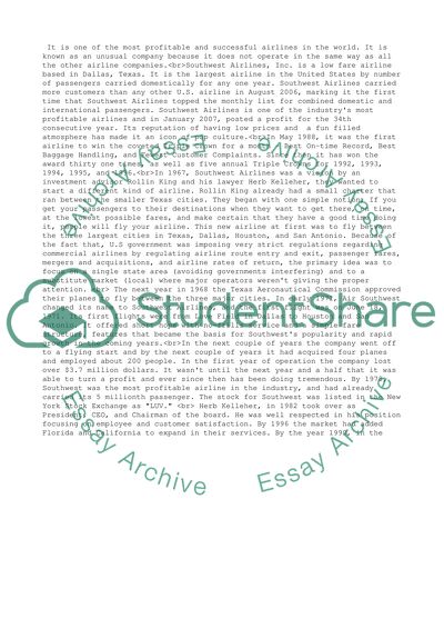 Service Marketing of Southwest Airlines