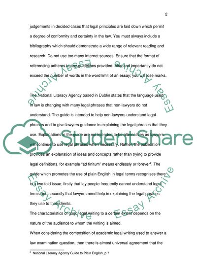 The Characteristics of Legal Writing